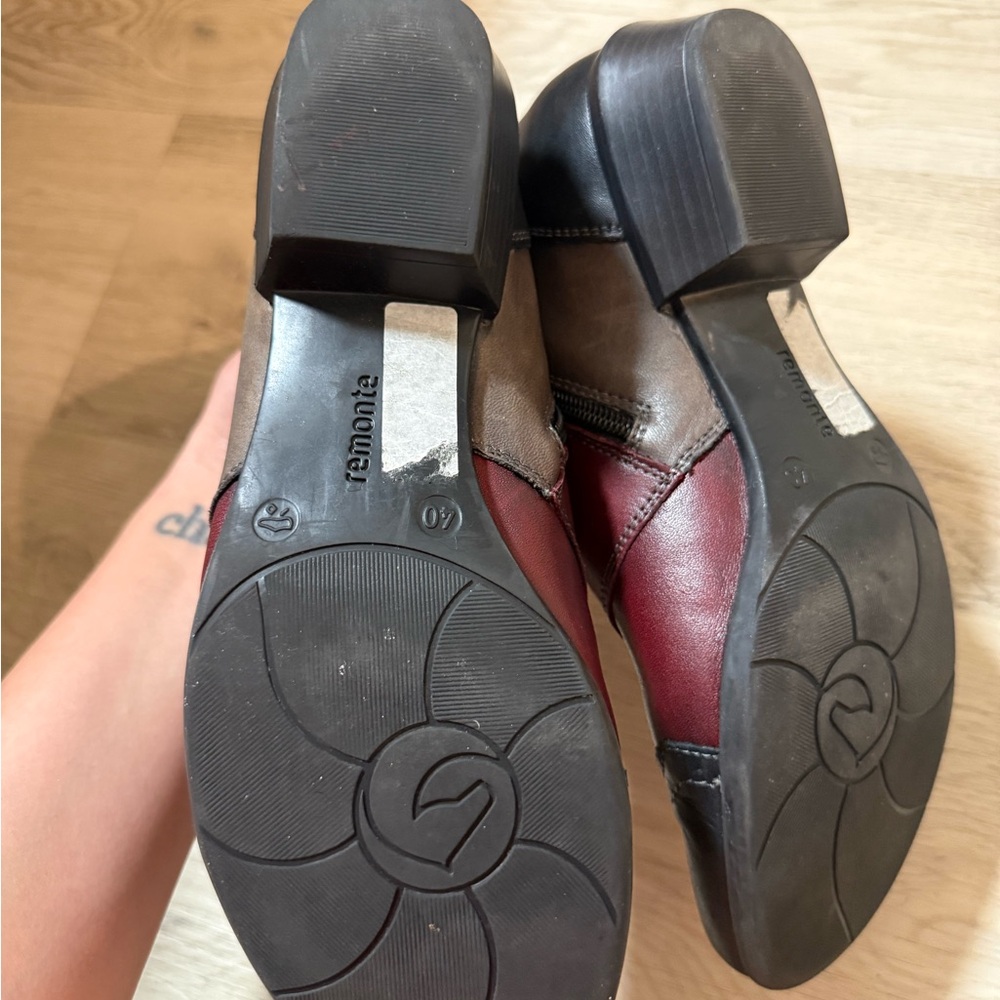 Remonte Patchwork Colorblock Leather Ankle Bootie… - image 6